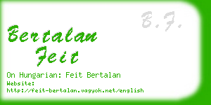 bertalan feit business card